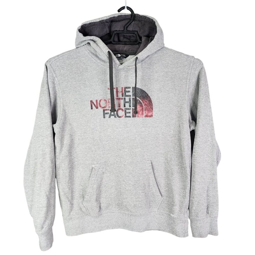 Mens Grey The North Face Hoodie Sweatshirt Drawstring Long Sleeve Size M